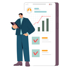 Diversity Businessman. Flat Vector Illustration