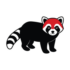 Naklejka premium a red and black panda silhouette vector illustration, vector silhouette, 