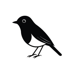 Obraz premium a robin silhouette vector illustration, vector silhouette, isolated white background, 