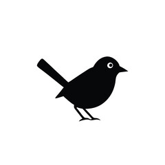 Fototapeta premium a Small sparrow silhouette vector illustration, vector silhouette, isolated white background,