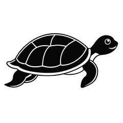 a turtle silhouette vector illustration, vector silhouette, isolated white background, 