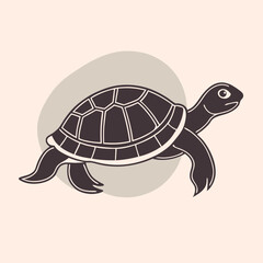 Fototapeta premium a turtle silhouette vector illustration, vector silhouette, isolated white background, 