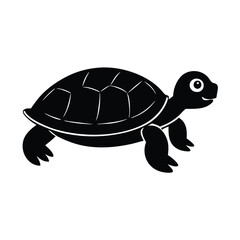 Fototapeta premium a turtle silhouette vector illustration, vector silhouette, isolated white background, 