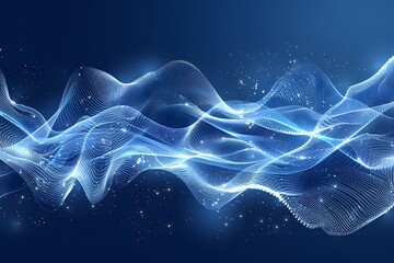 Ethereal Waves of Light and Energy in a Deep Blue Background
