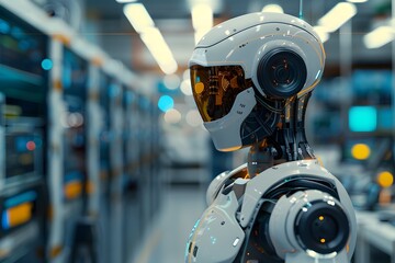 Futuristic Robot in a High-Tech Environment