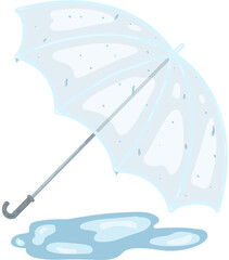 illustration of umbrella and rain