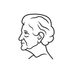 Line Drawing of a Womans Profile