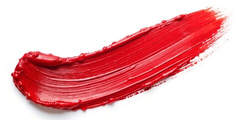 Red Lipstick Swatch on White Background, Beauty , Makeup , Cosmetics