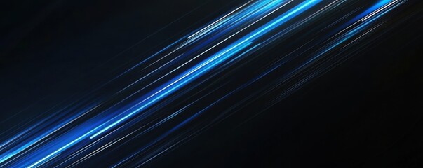 Dynamic abstract wallpaper with black and blue color theme showcasing streaks of light
