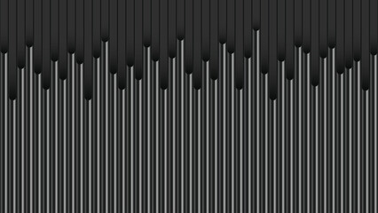 Abstract pipe shape Metal Background Vector EPS. Dark vertical steel bar pattern background template. Metal texture surface or galvanize steel. Phone wallpaper. 3d rendering EPS.