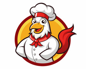 rooster isolated on a white background. Rooster Restaurant character mascot logo with a white background 