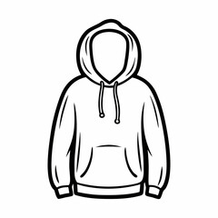 A hoodie is drawn in black and white