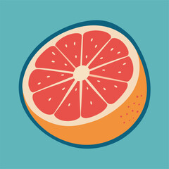 A close up of a red grapefruit