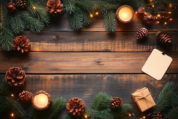 Christmas memories and nostalgia on a wooden background