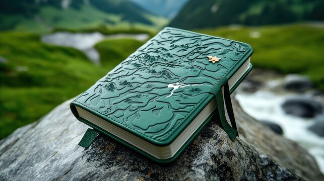 Personalized Travel Journal with Custom Map Design - Adventure-Themed Gift in 3D Illustration