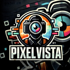 Fototapeta premium An avatar for an account named 'PixelVista'. 