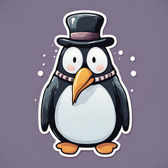 Obraz premium A penguin in a cylinder