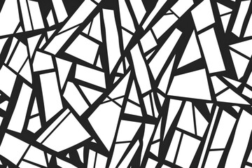 Dynamic Black and White Geometric Pattern with Abstract Shapes
