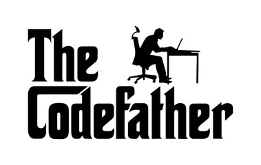 The Codefather. Funny programmer t-shirt design.