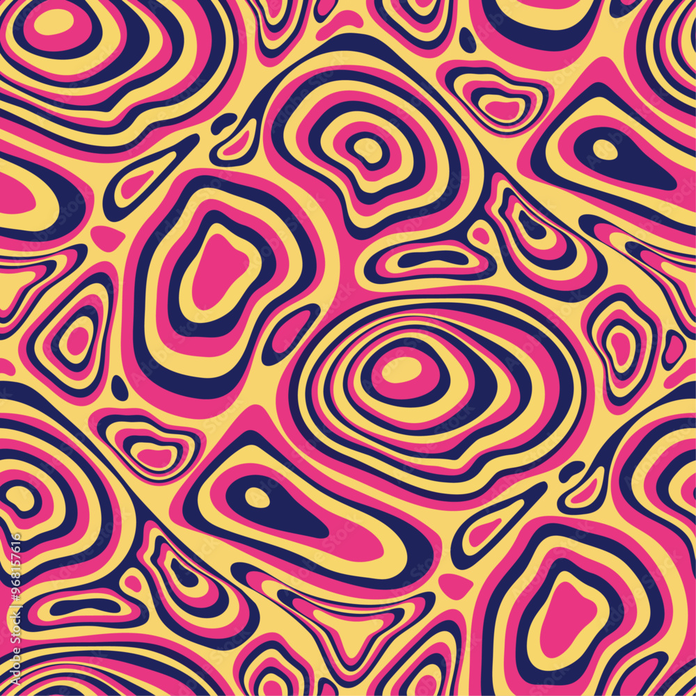 Poster psychedelic groovy trippy y2k retro seamless pattern. colorful abstract liquid marble texture, fluid