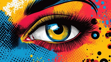 vibrant and striking abstract pop art comic design for a lively banner concept, sure to captivate attention