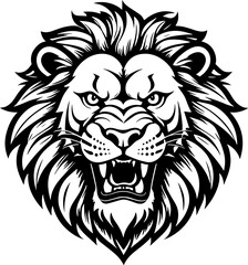 Lion head icon isolated on white background