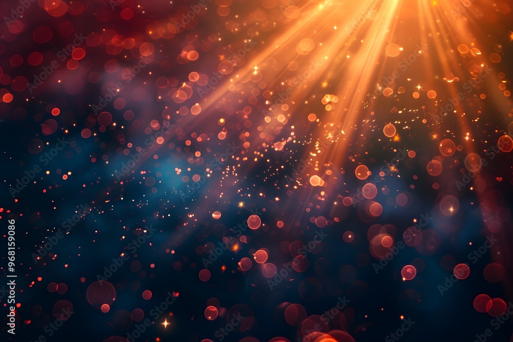 Poster captivating abstract background with glowing particles and rays of light