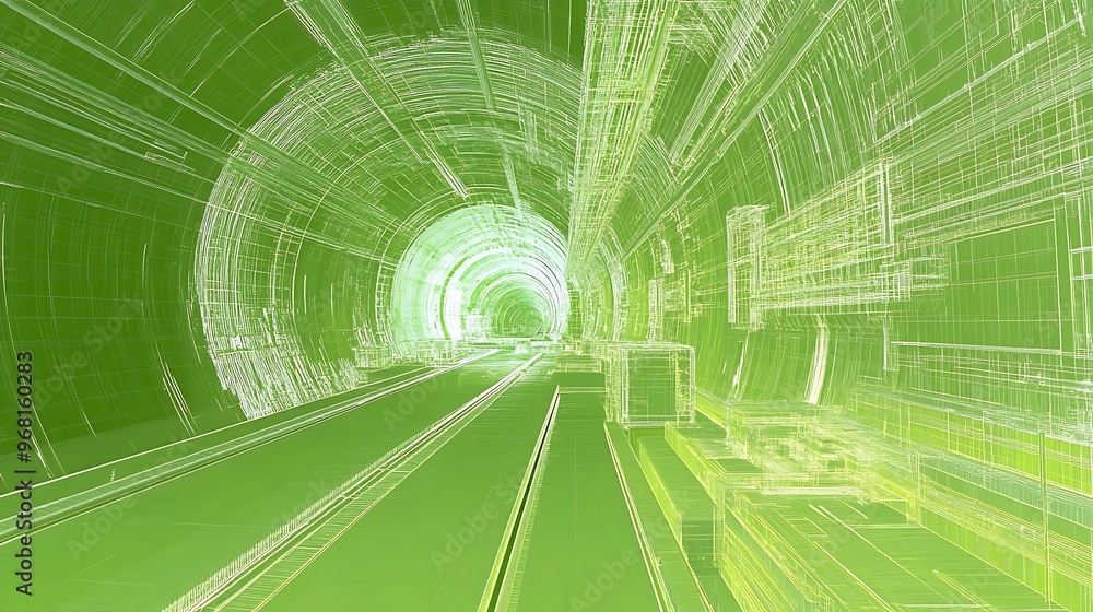 Aufkleber a high-tech physics research center exploring the higgs boson with interactive data