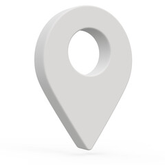 Gradient grey Pointer Icon, Location symbol isolated on white, Gps, travel, navigation, place position concept, 3d illustration