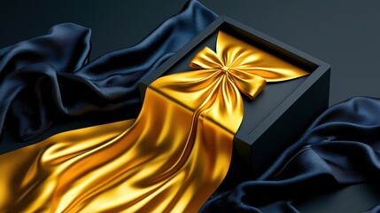 Elegant Monogrammed Silk Robe in Luxury Gift Box - Personalized Fashion Concept in 3D Illustration
