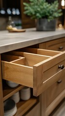 drawer of the cabinet is opened