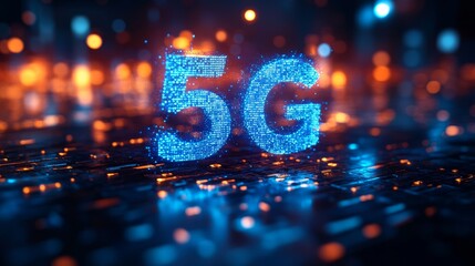 The number 5G is composed of blue light particles