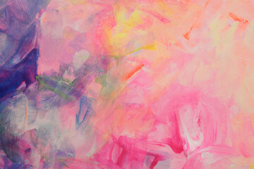Art Watercolor and Acrylic brushstroke smear blot painting wall. Abstract texture neon, pink, beige...