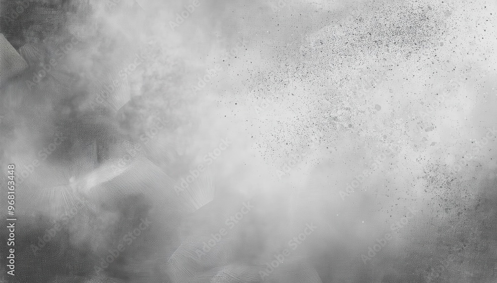 Poster Abstract Ethereal Fog. Soft Gradient of Misty Grayscale Textures with Subtle Splatter and Brushstroke Details Blending into a Dreamlike, Light-Infused Cloudscape