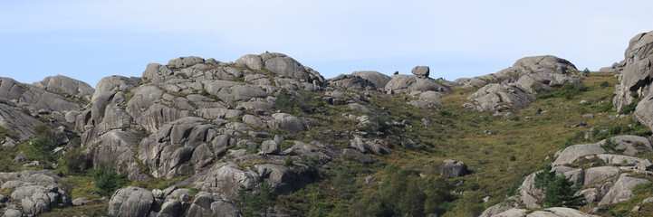 Anorthosite rock mountains near Egersund, Norway.