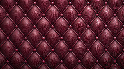 Burgundy leather texture with a diamond pattern and buttons for design purposes