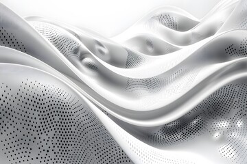 Naklejka premium Abstract Waves of Light and Shadow in a White Landscape