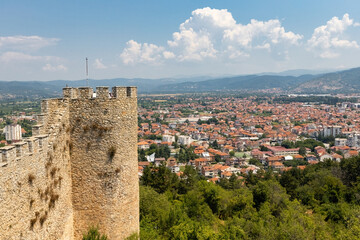 Aerial view of Ohrid old town from the Samoil's Fortress in Ohrid North Macedonia