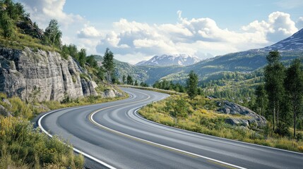 Winding Road Through Mountainous Landscape