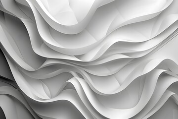 Obraz premium Elegant Waves of White: A Modern Abstract Design
