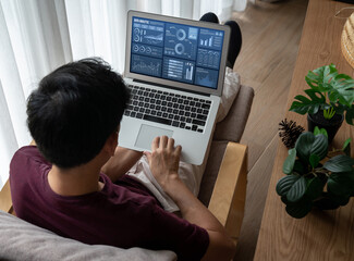 Business data dashboard provide business intelligence analytic for marketing strategy planning...