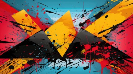 Abstract art with splashes of color