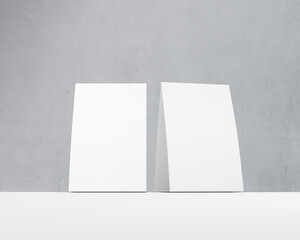 3D illustration. Table tent mockup isolated