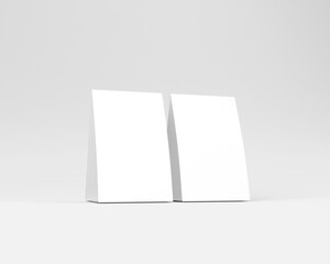 3D illustration. Table tent mockup isolated