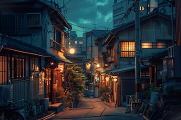 A street scene with a lot of buildings and a few shops,