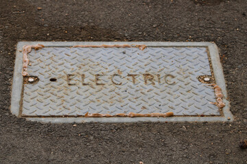 electric metal plate covering on ground