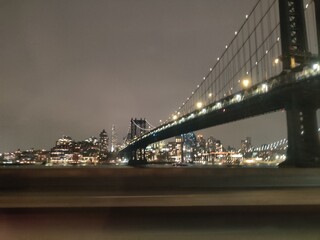 city bridge at night