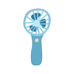 mini hand electric fan cartoon. bladeless usb, held quiet, lightweight adjustable mini hand electric fan sign. isolated symbol vector illustration