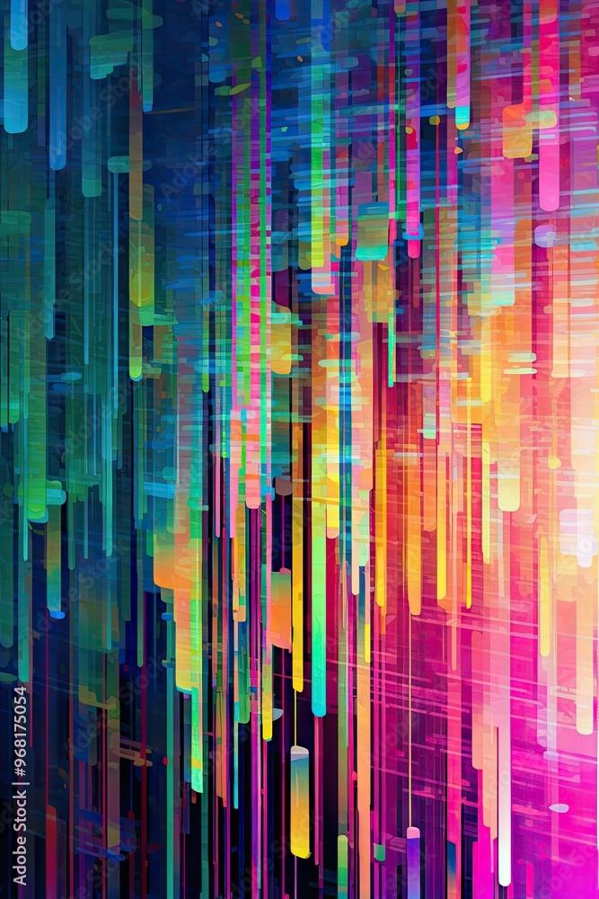 Wall mural Abstract digital art with vibrant colors