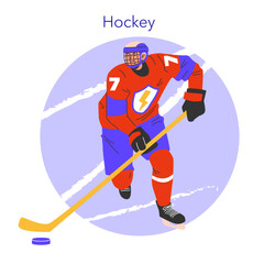 Winter Sports. Flat Vector Illustration